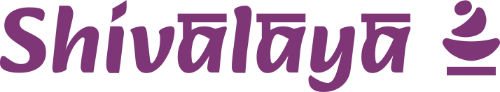 Logo violet Shivalaya avec symbole